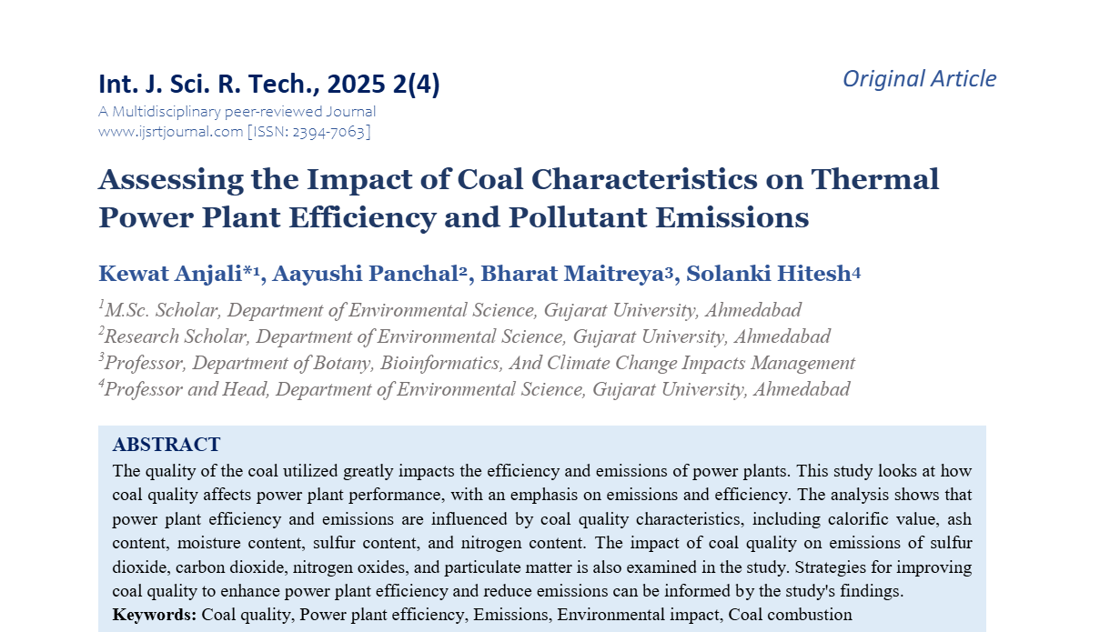 Assessing the Impact of Coal Characteristics on Thermal Power Plant Efficiency and Pollutant Emissions