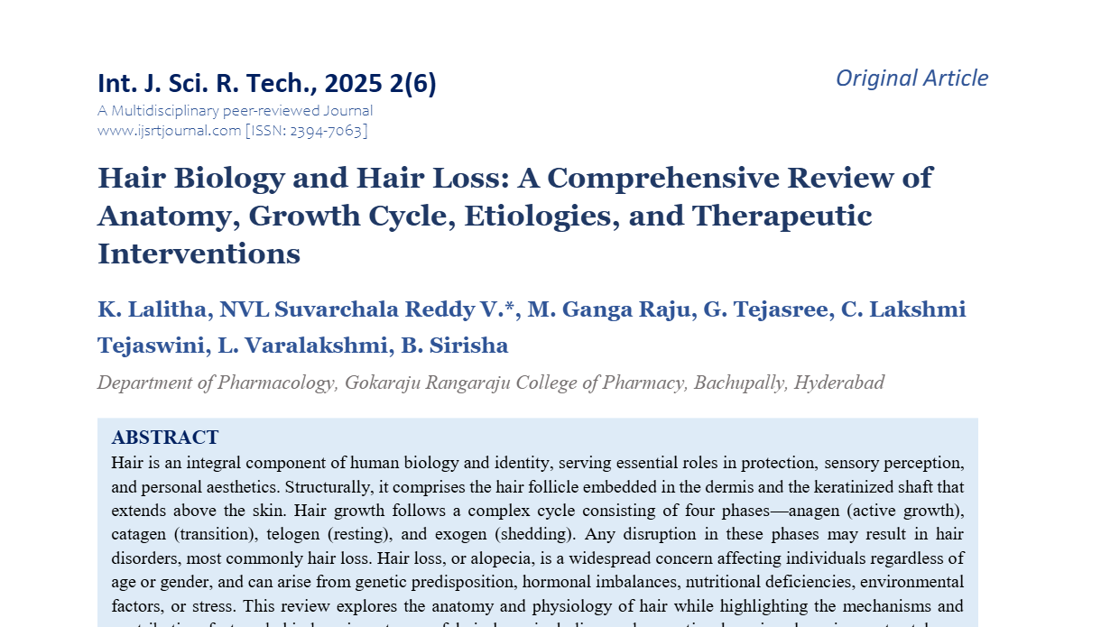 Hair Biology and Hair Loss: A Comprehensive Review of Anatomy, Growth Cycle, Etiologies, and Therapeutic Interventions