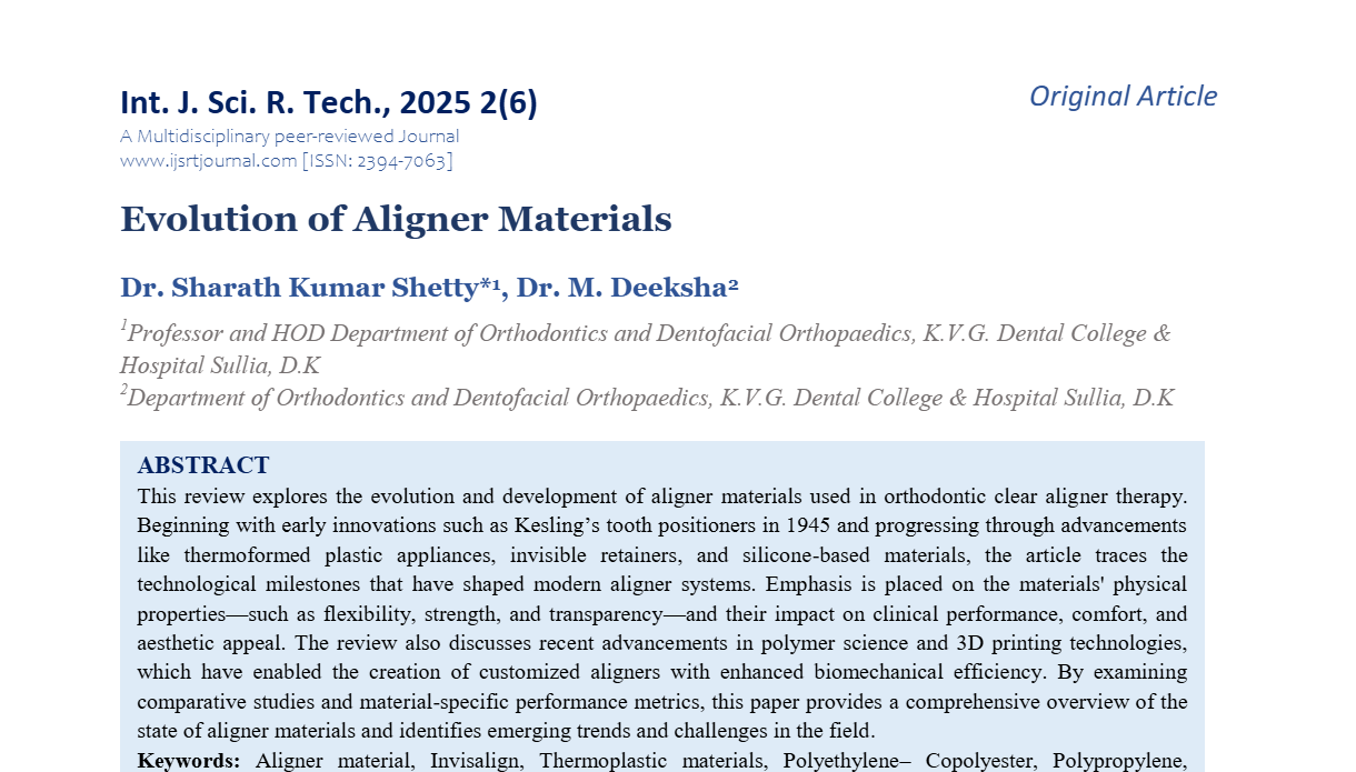 Evolution of Aligner Materials
