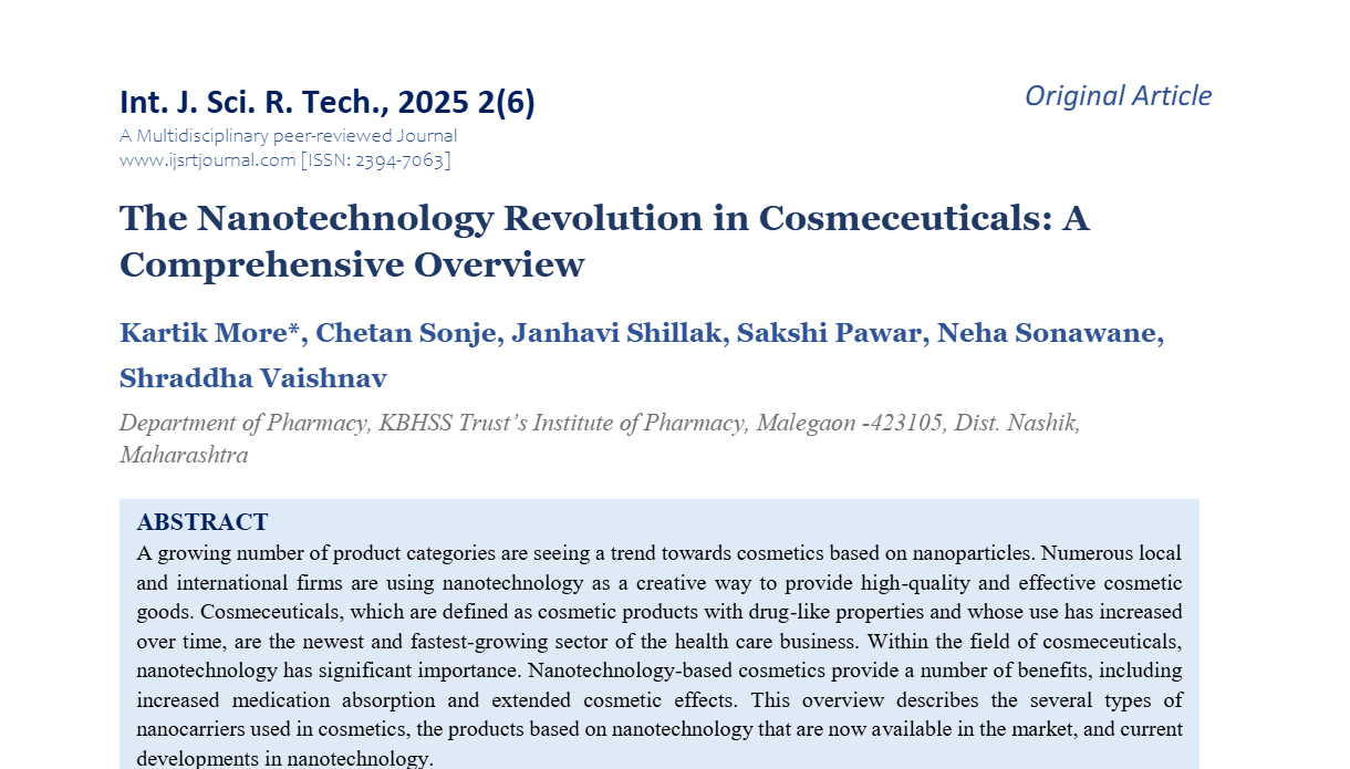 The Nanotechnology Revolution in Cosmeceuticals: A Comprehensive Overview