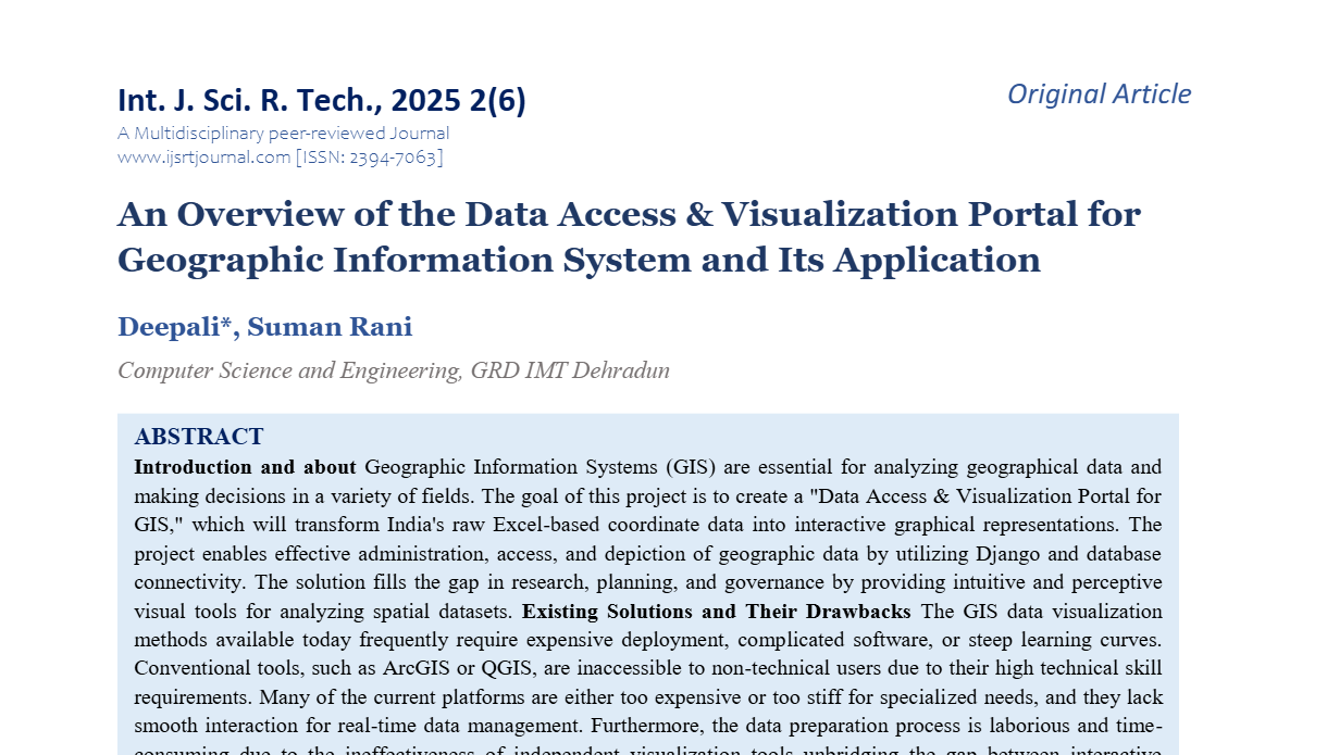 An Overview of the Data Access & Visualization Portal for Geographic Information System and Its Application