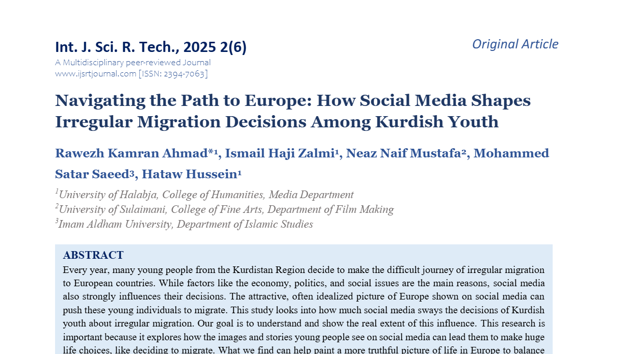 Navigating the Path to Europe: How Social Media Shapes Irregular Migration Decisions Among Kurdish Youth