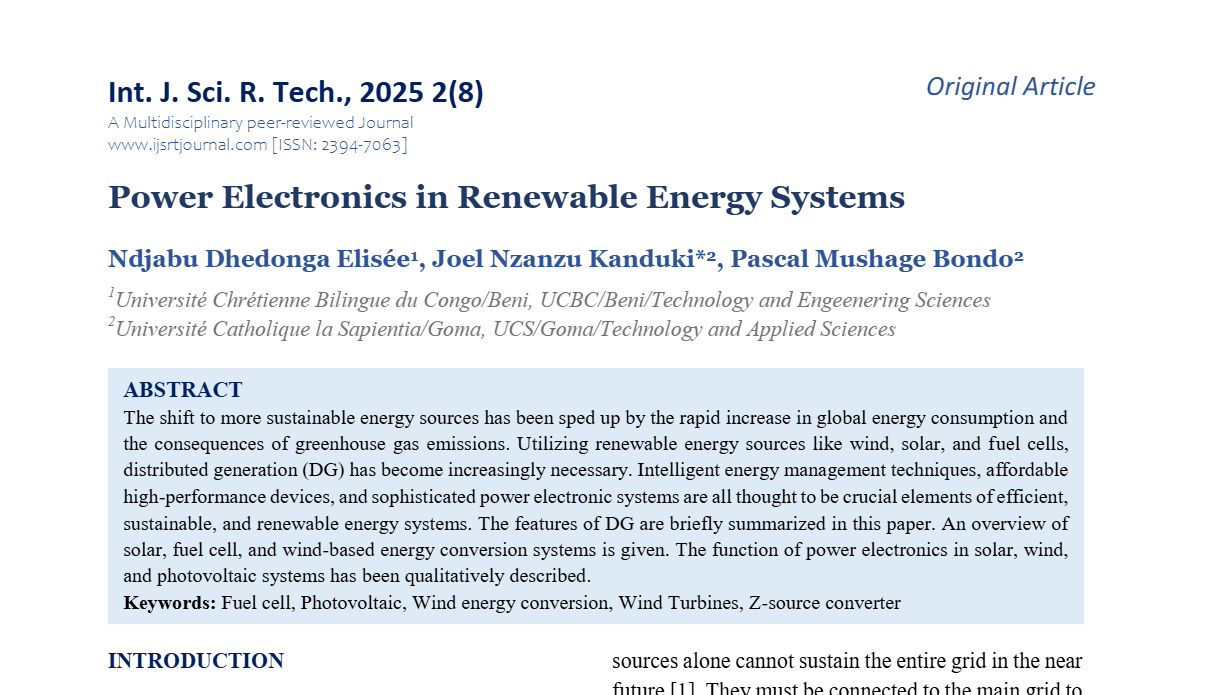 Power Electronics in Renewable Energy Systems