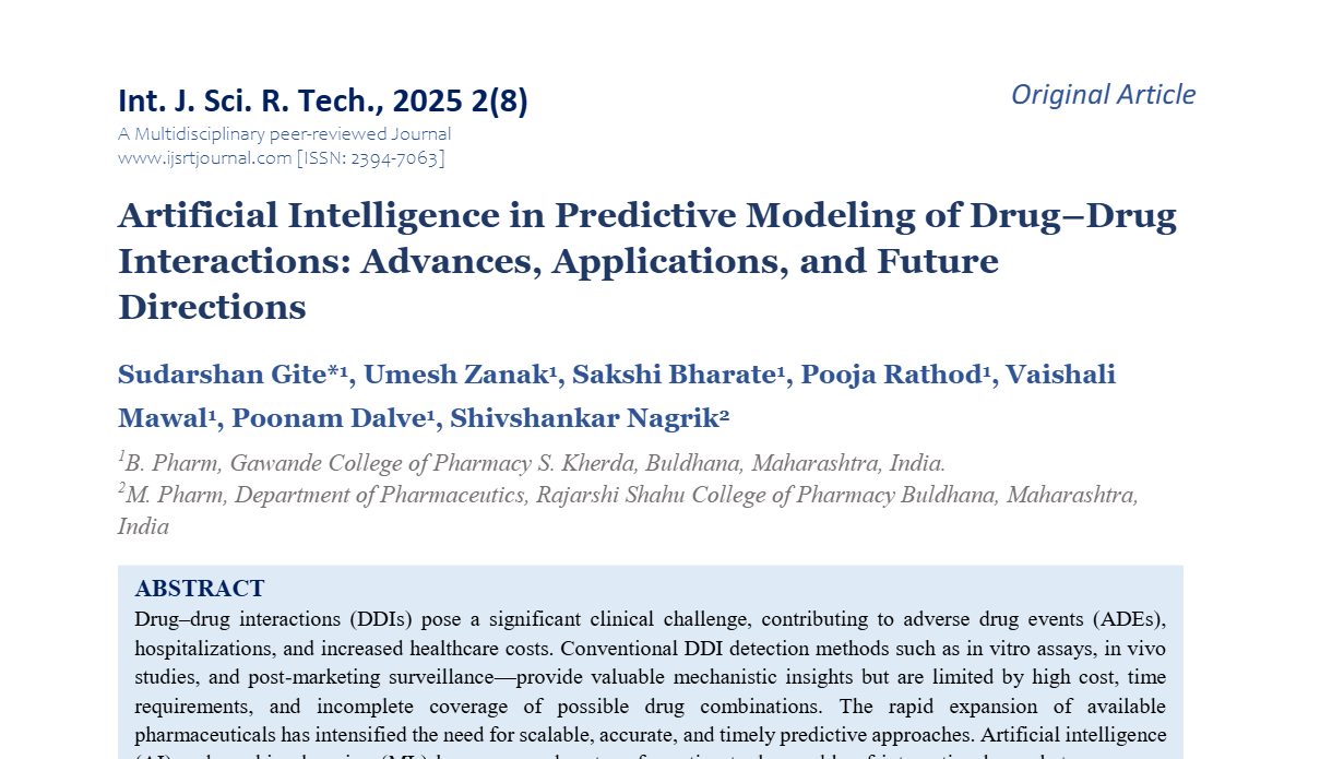 Artificial Intelligence in Predictive Modeling of Drug–Drug Interactions: Advances, Applications, and Future Directions