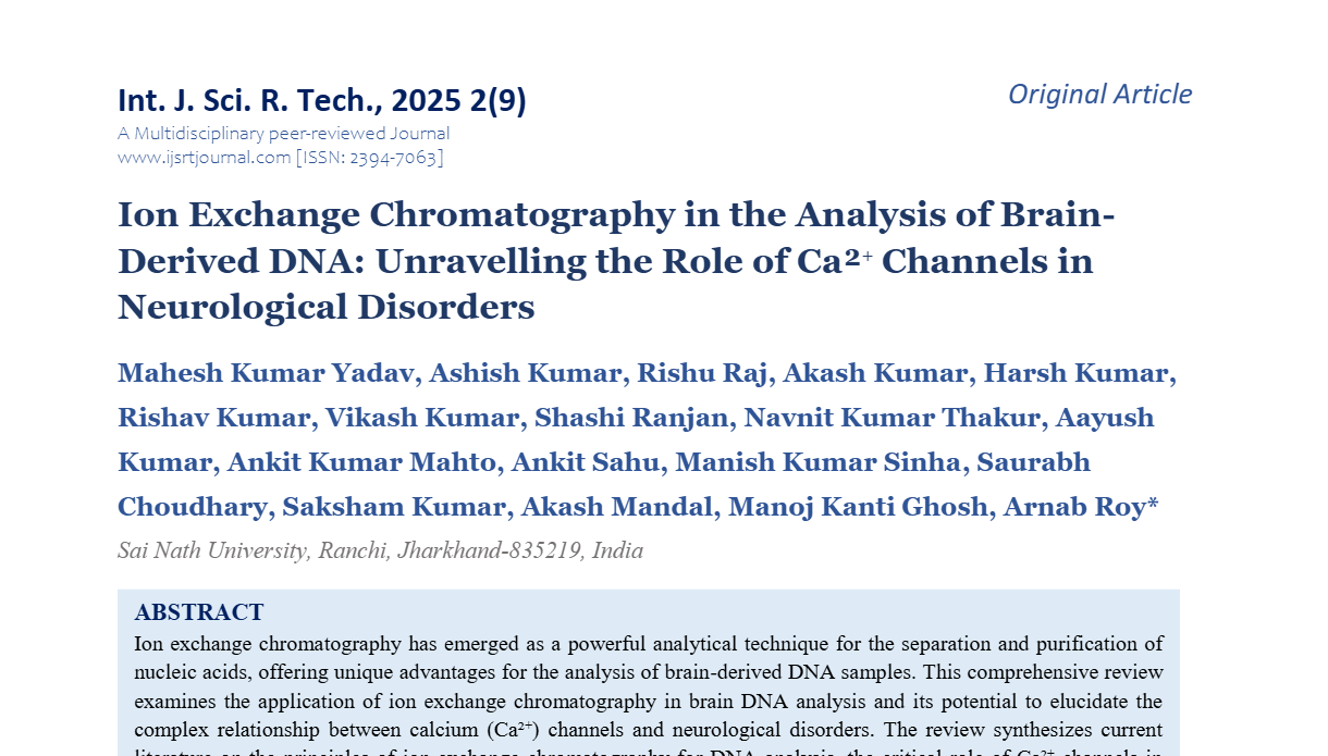 Ion Exchange Chromatography in the Analysis of Brain-Derived DNA: Unravelling the Role of Ca²? Channels in Neurological Disorders