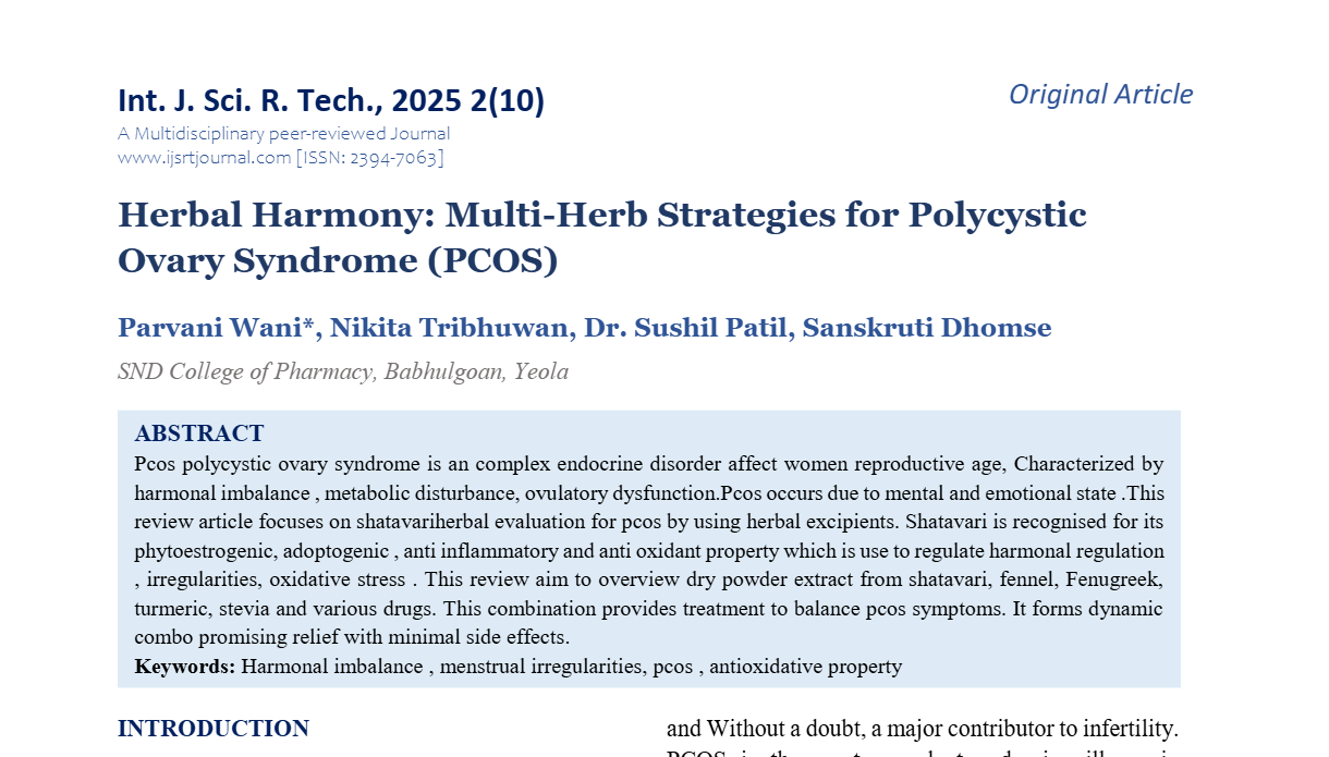 Herbal Harmony: Multi-Herb Strategies for Polycystic Ovary Syndrome (PCOS)
