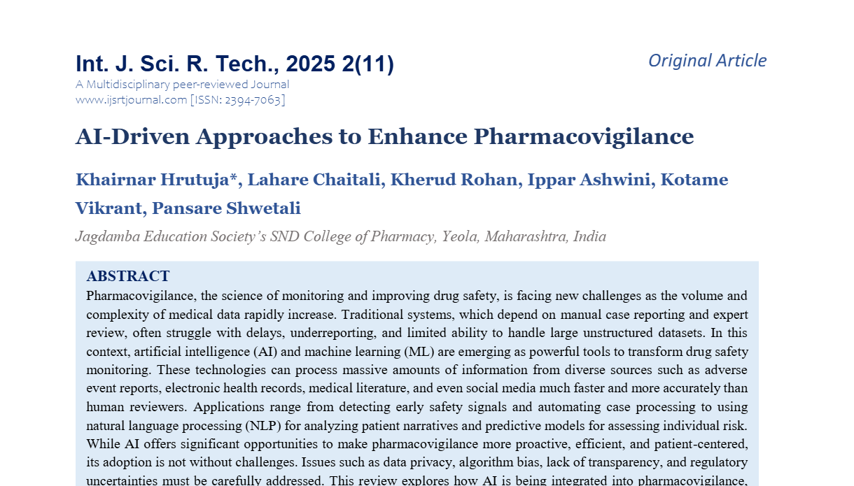 AI-Driven Approaches to Enhance Pharmacovigilance