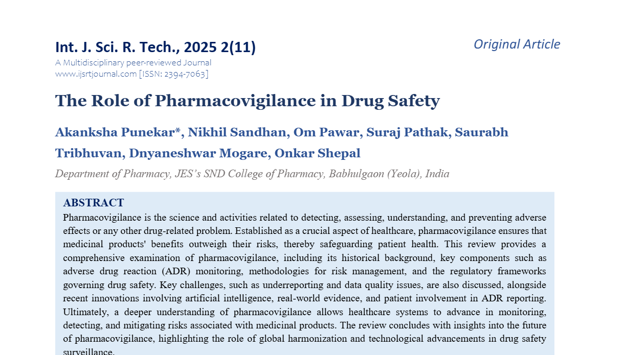 The Role of Pharmacovigilance in Drug Safety