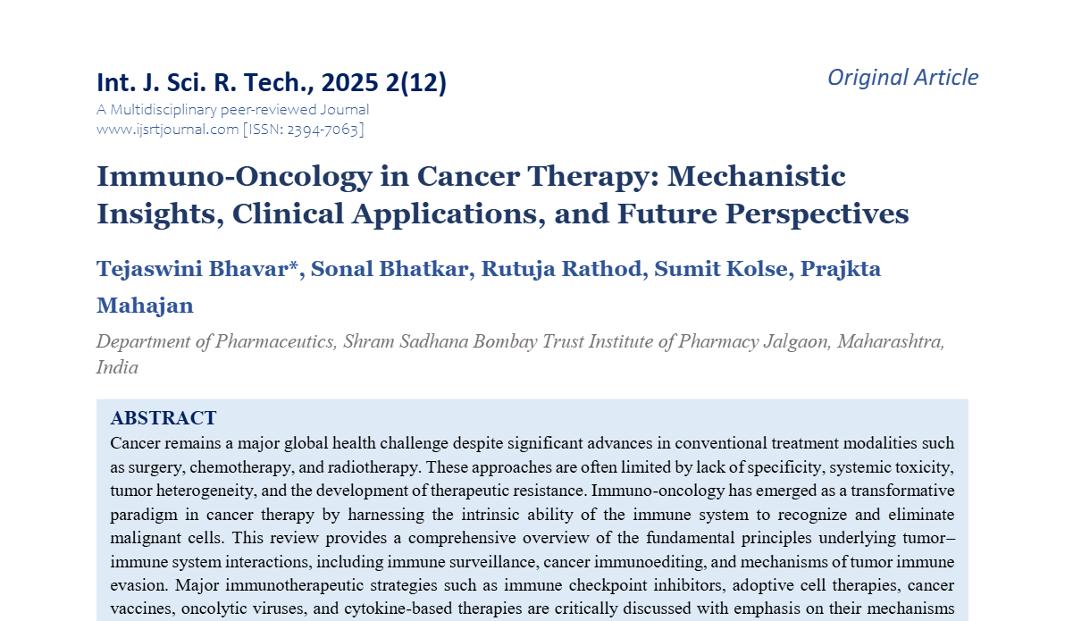 Immuno-Oncology in Cancer Therapy: Mechanistic Insights, Clinical Applications, and Future Perspectives