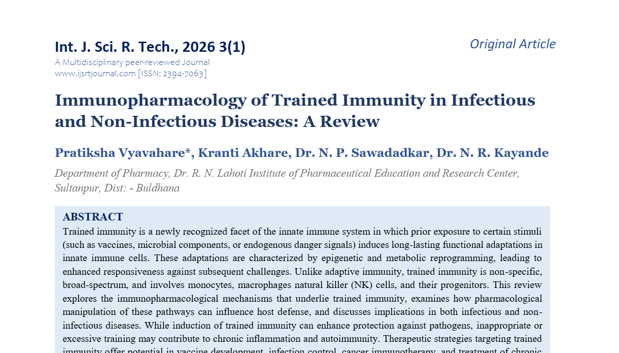 Immunopharmacology of Trained Immunity in Infectious and Non-Infectious Diseases: A Review