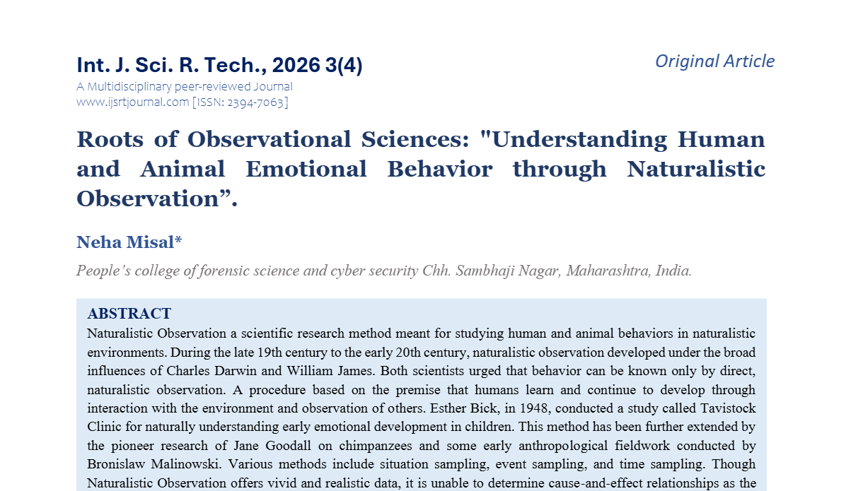 Roots of Observational Sciences: 