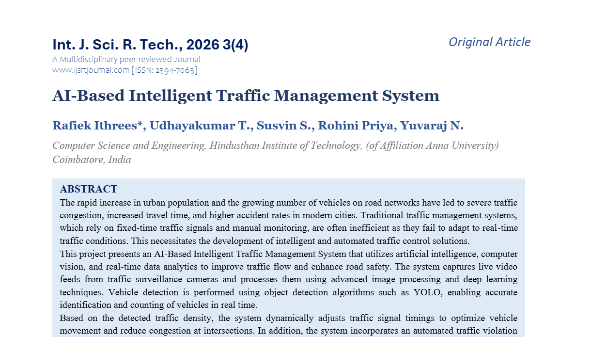 AI-Based Intelligent Traffic Management System