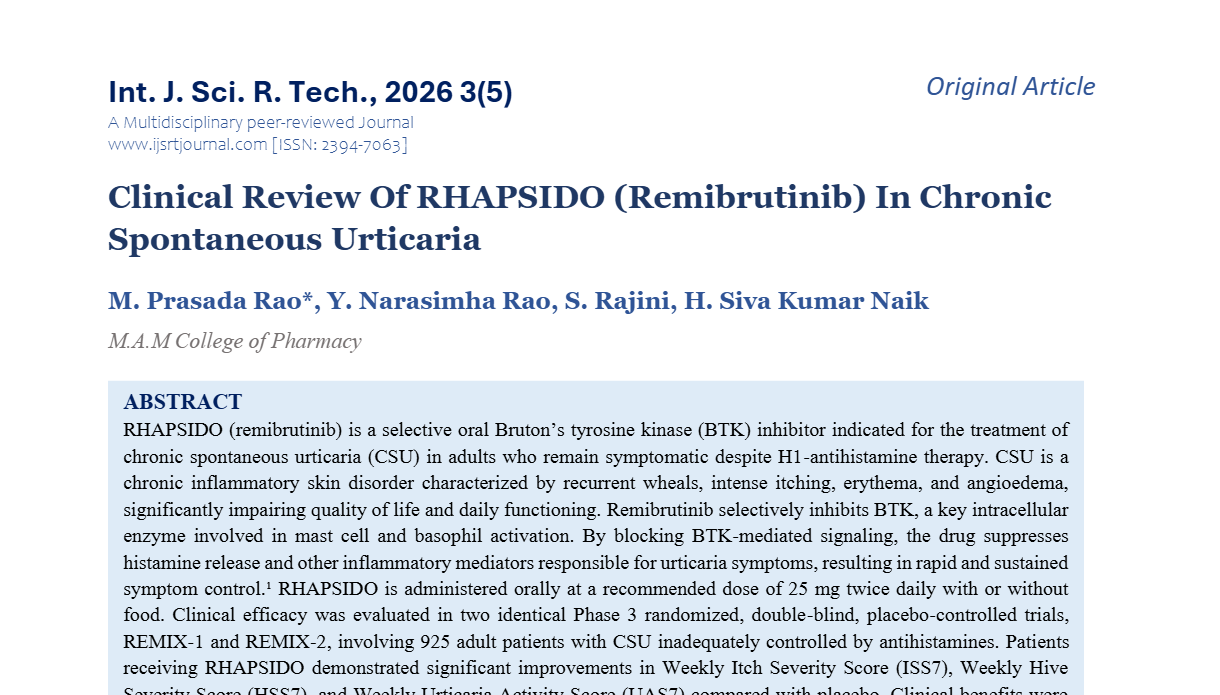 Clinical Review Of RHAPSIDO (Remibrutinib) In Chronic Spontaneous ...