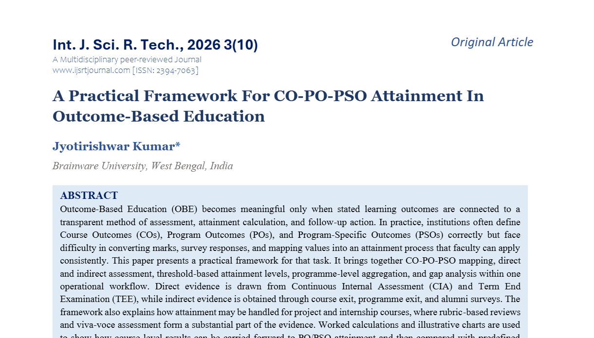 A Practical Framework For CO-PO-PSO Attainment In Outcome-Based Education