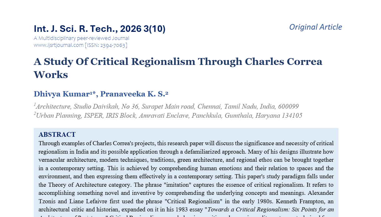 A Study Of Critical Regionalism Through Charles Correa Works