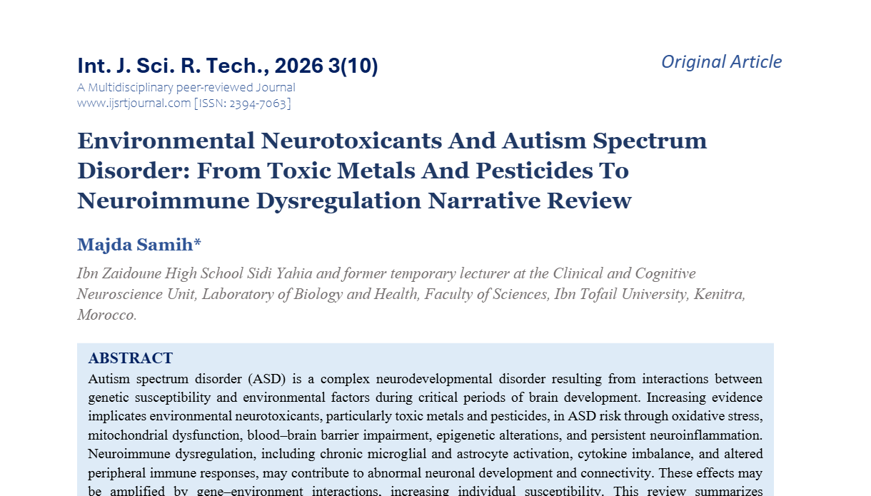 Environmental Neurotoxicants And Autism Spectrum Disorder: From Toxic Metals And Pesticides To Neuroimmune Dysregulation Narrative Review