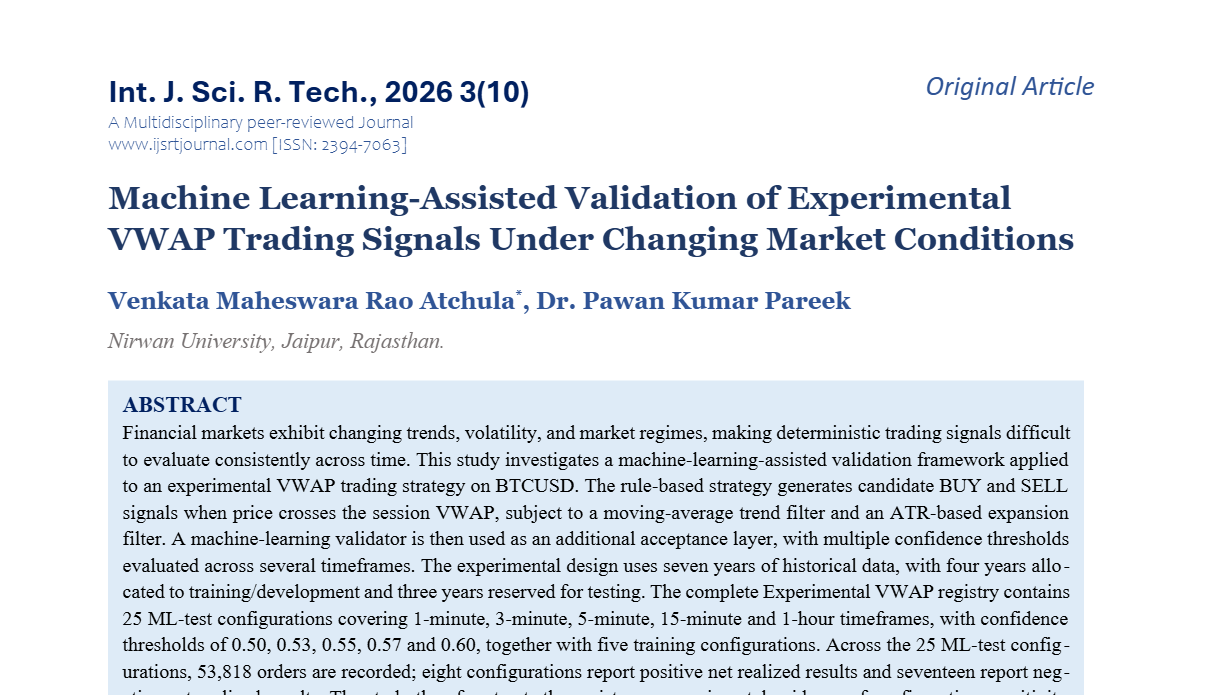 Machine Learning-Assisted Validation of Experimental VWAP Trading Signals Under Changing Market Conditions